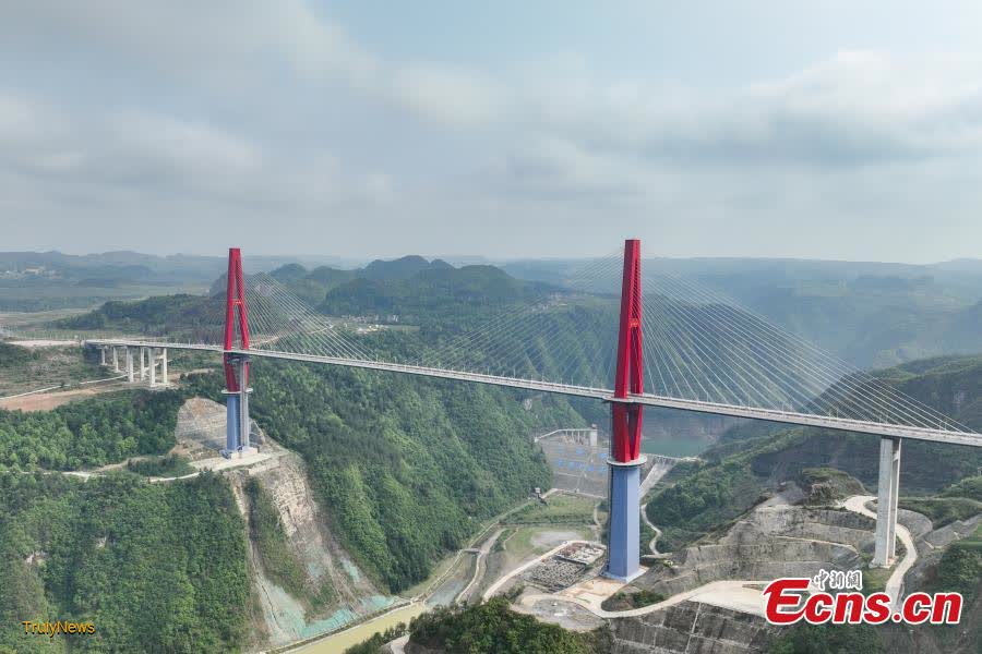 World’s first cable-stayed bridge in alpine canyon landscape