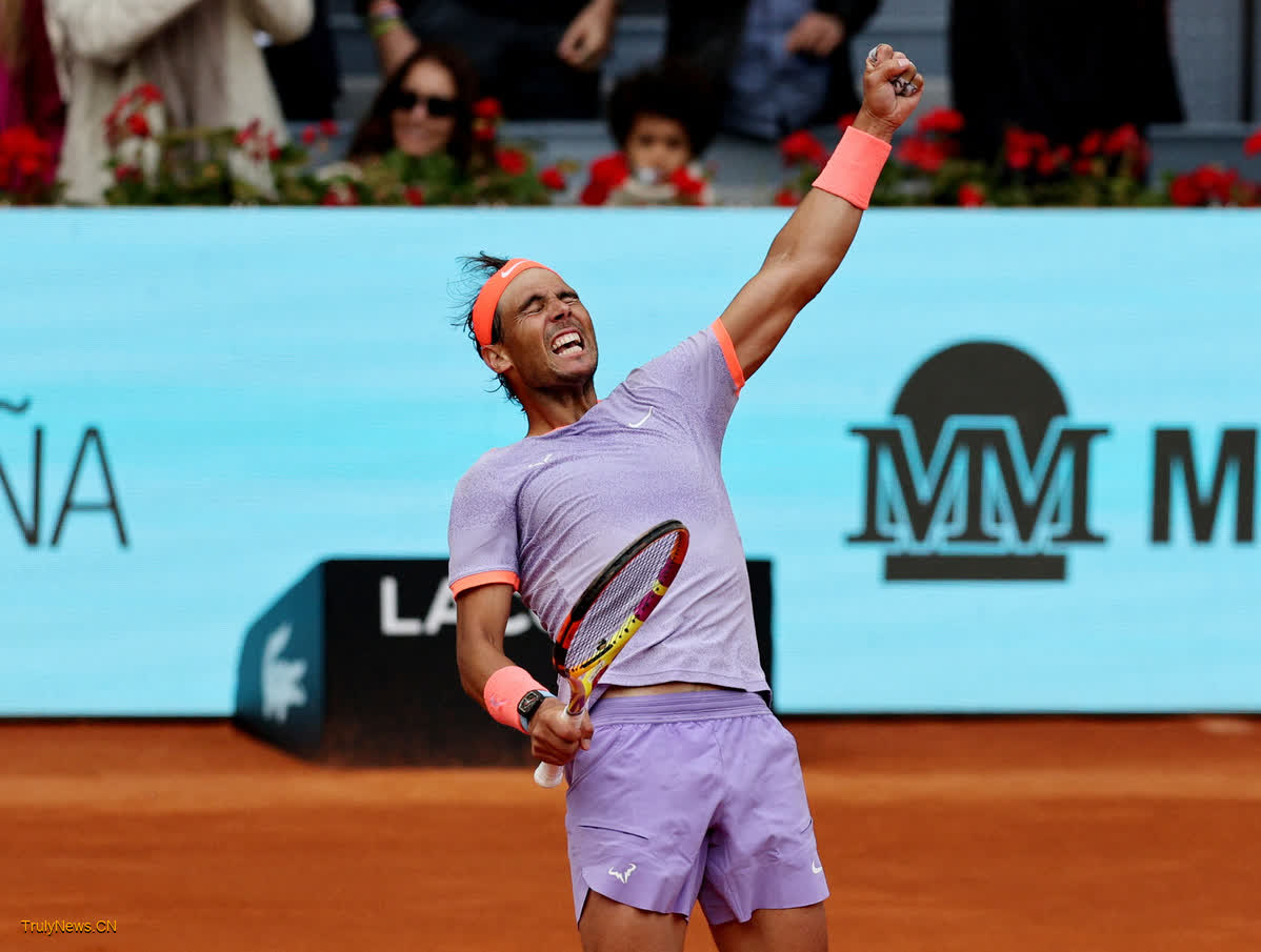 Nadal tested in a 3-hour win over Cachin at Madrid