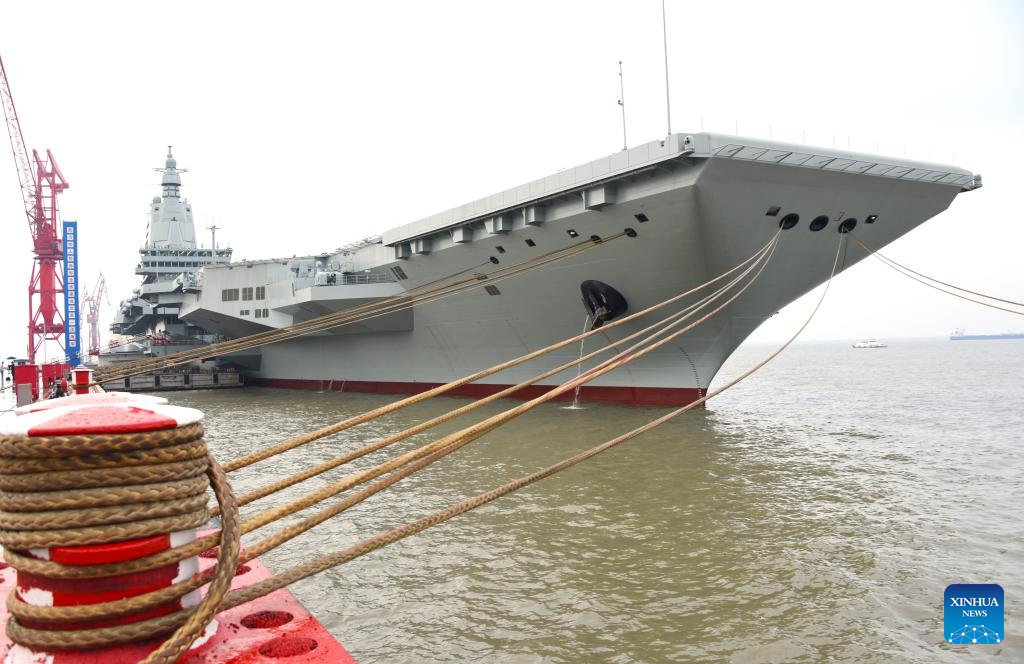 China’s aircraft carrier Fujian sets out for maiden sea trials