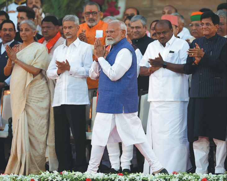 Modi begins third term with challenges ahead in consensus-building