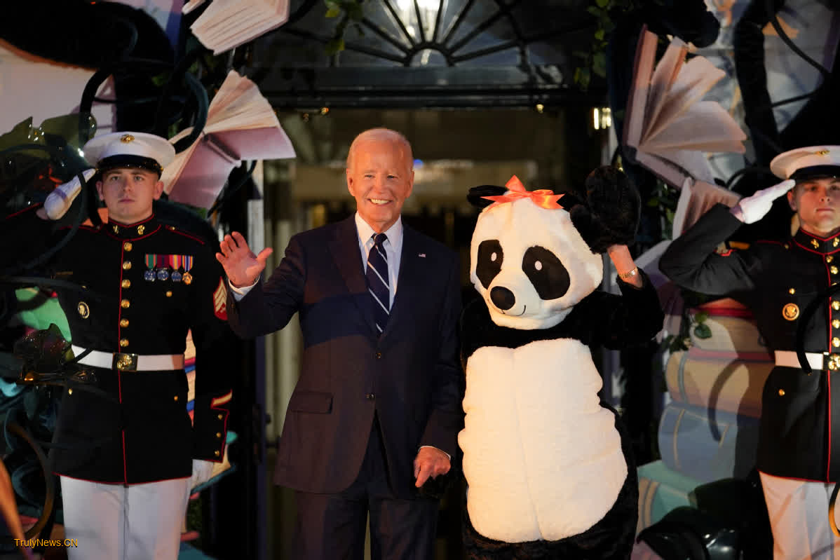 US first lady dons panda costume at Bidens’ final Halloween event at White House